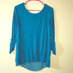 Express Peekaboo Mesh Back Top